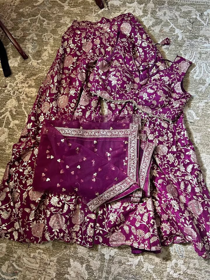Purple Sharara style suit