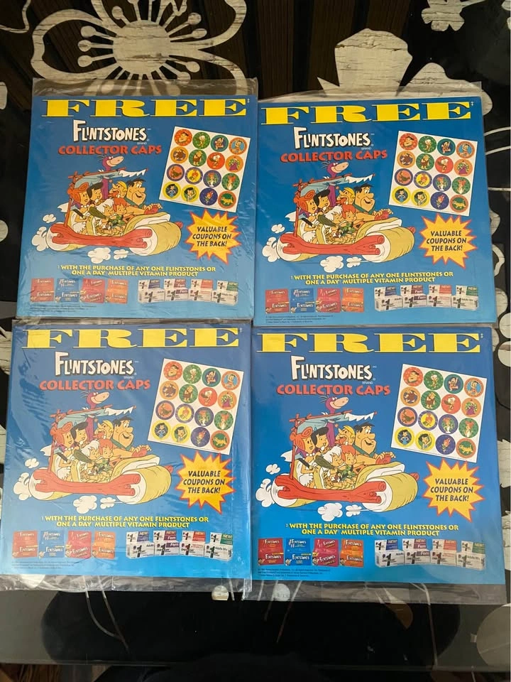 Vintage 1995 Flintstones Collector Caps One A Day Vitamin Promo - photo 2