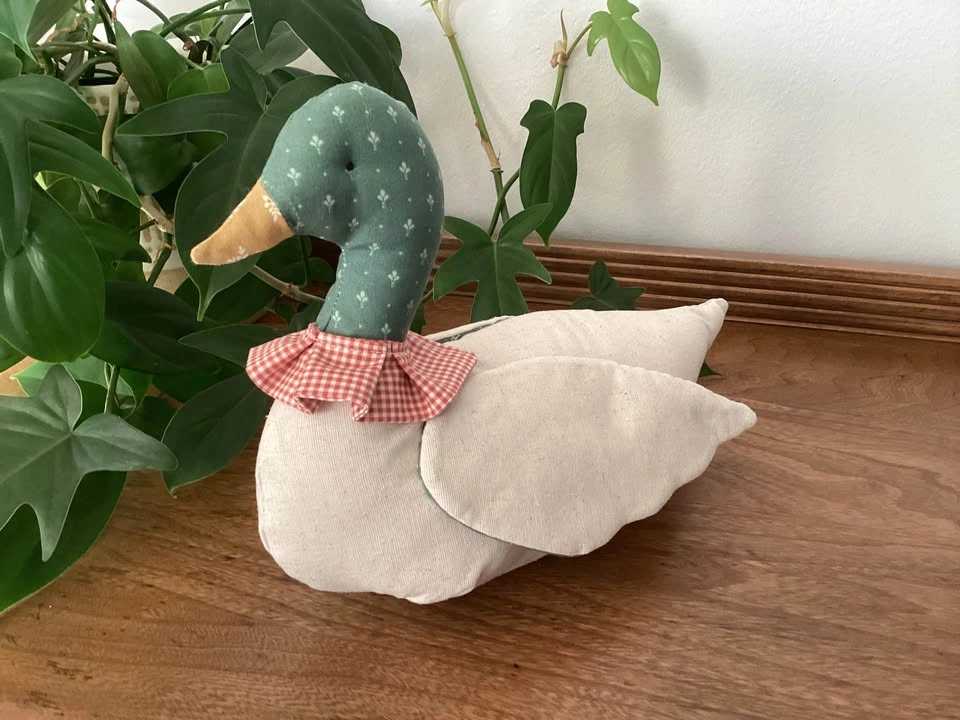 NEW Handmade Linen & Cotton Fabric Mallard Duck - photo 2