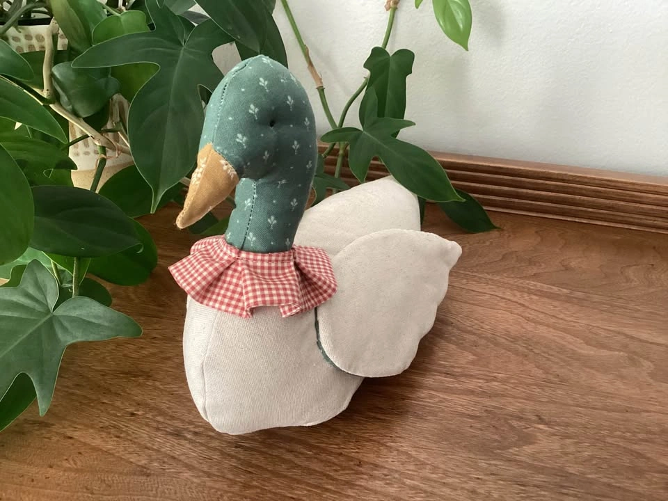 NEW Handmade Linen & Cotton Fabric Mallard Duck - photo 3