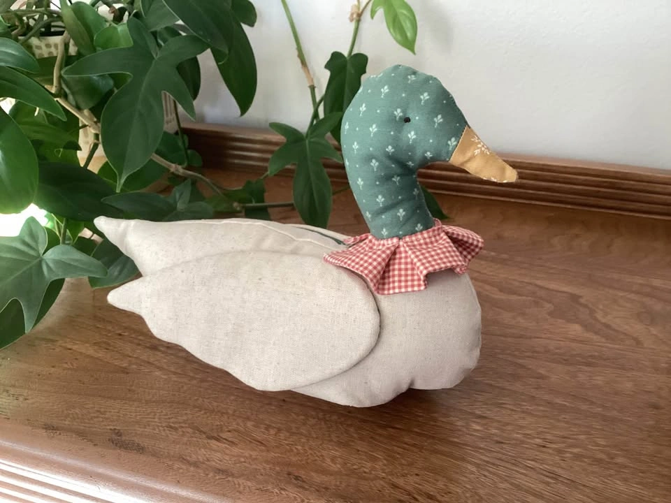 NEW Handmade Linen & Cotton Fabric Mallard Duck - photo 5