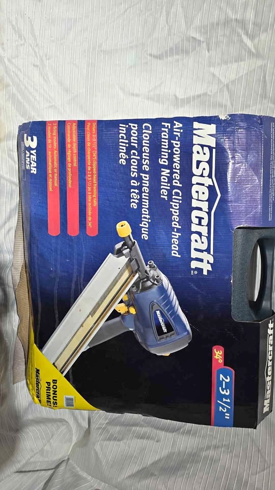 Master craft air powered clipped head draming nailer