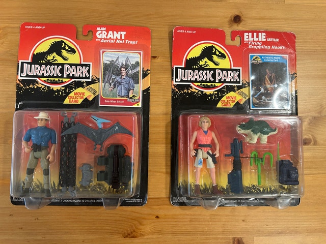Kenner 1993 Alan Grant and Ellie Sattler Figures Jurassic Park