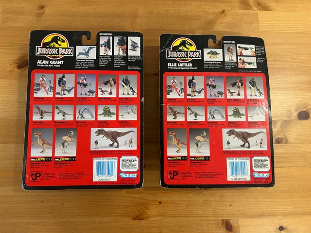 Kenner 1993 Alan Grant and Ellie Sattler Figures Jurassic Park - photo 2