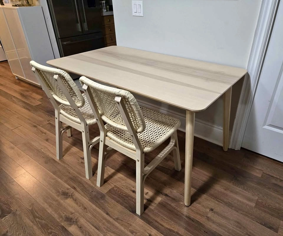 IKEA Lisabo Dining Table with 2 VOXLÖV Chairs