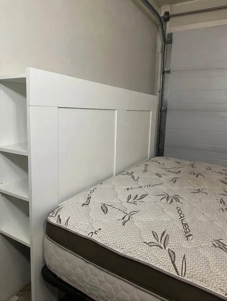 Queen size  Mattress, White Headboard & Bed Frame - Complete set - photo 2