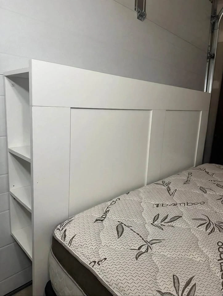 Queen size  Mattress, White Headboard & Bed Frame - Complete set - photo 3