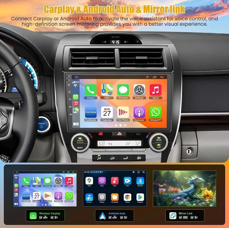 10.2” Car Radio Stereo CarPlay Screen for Toyota Camry 2012-14 - photo 3