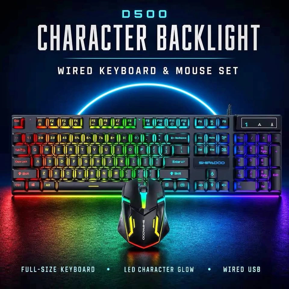 Mechanical RGB Gaming Keyboard with Mouse(Wired)