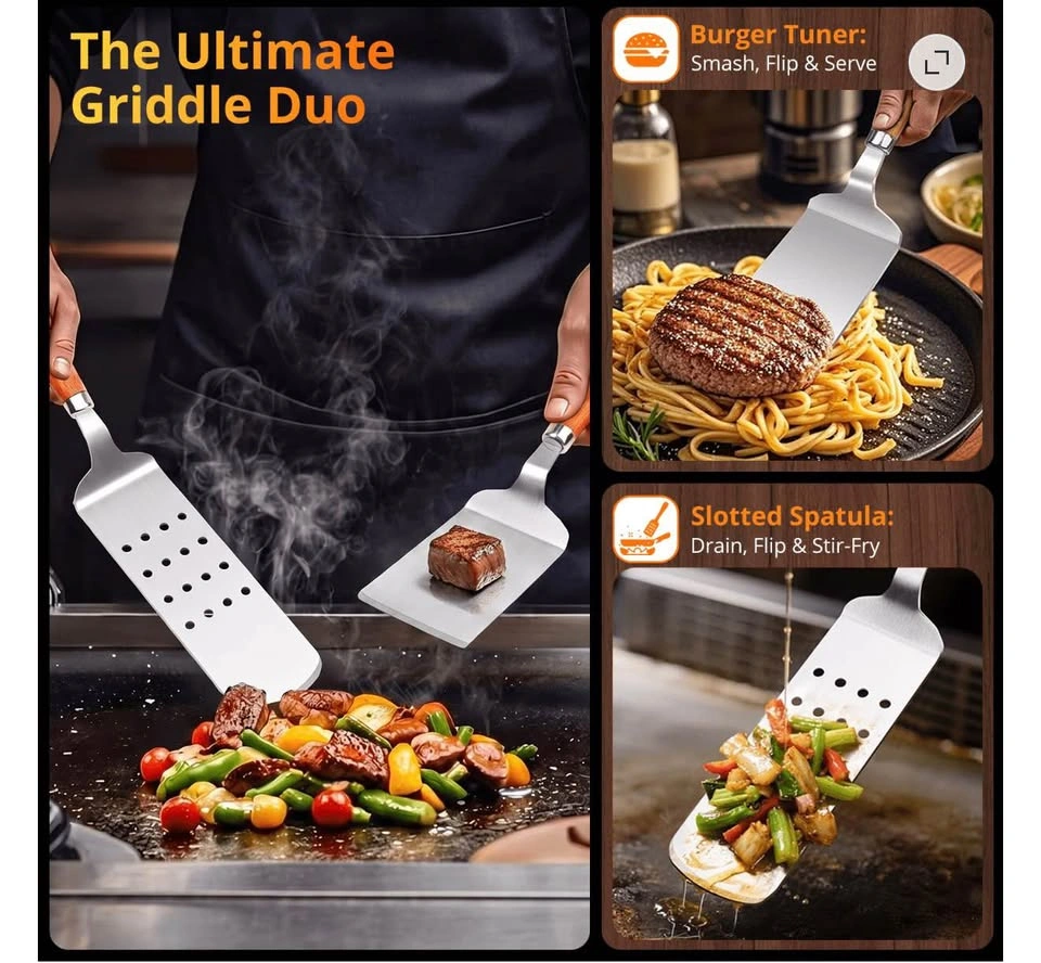 20Pcs BBQ Grill Accessories Set with Rosewood Handle, Carrying b - photo 3