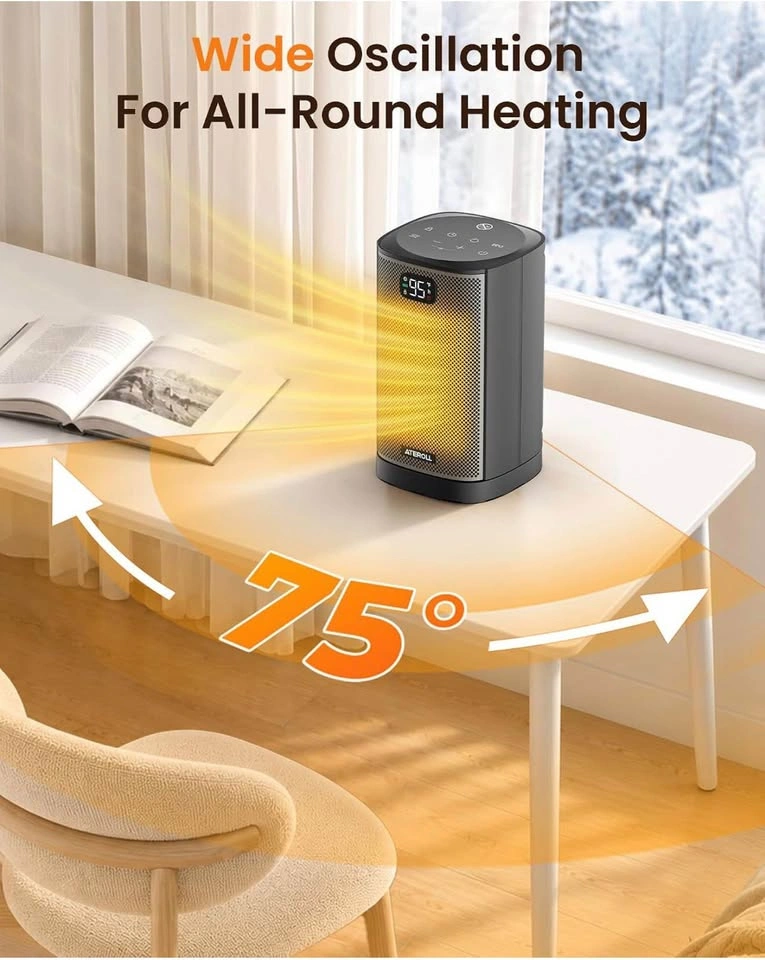 Space Heater for Indoor Use with 75° Oscillation and Remote - photo 5