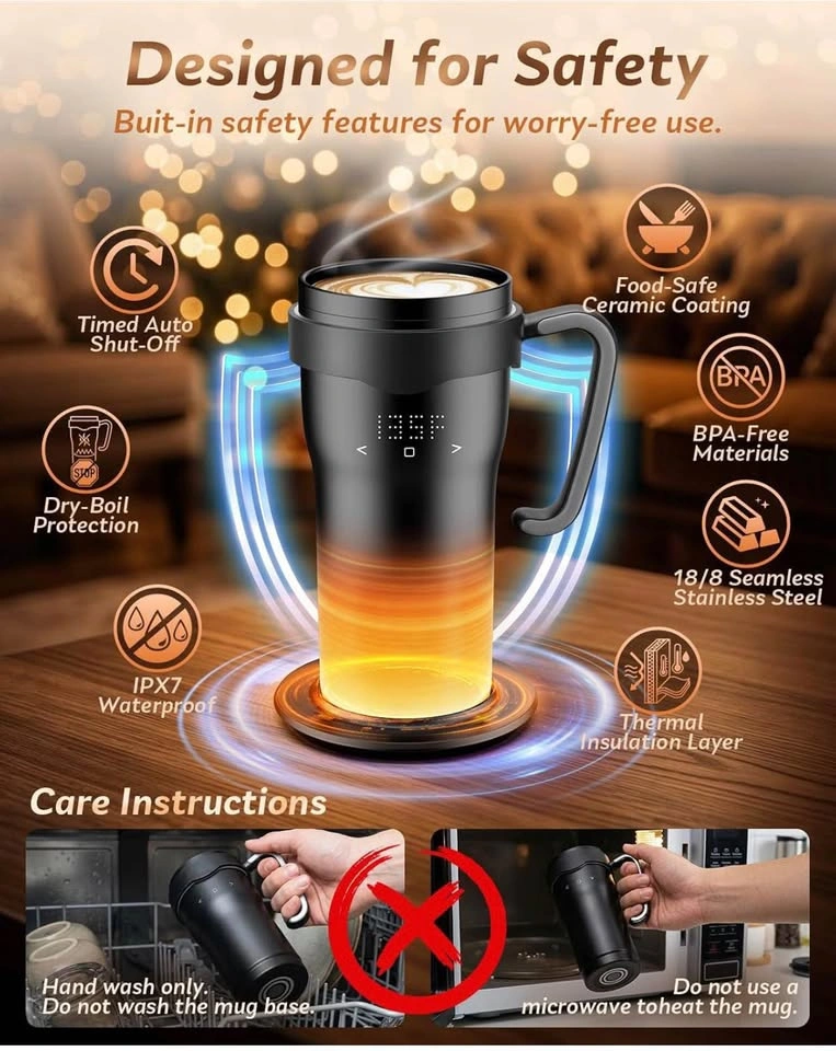 Mug Warmer Set with 16oz Self Heating Coffee Mug - photo 5