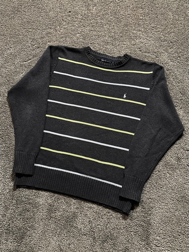 striped Ralph Lauren crewneck knit sweater size L - photo 2