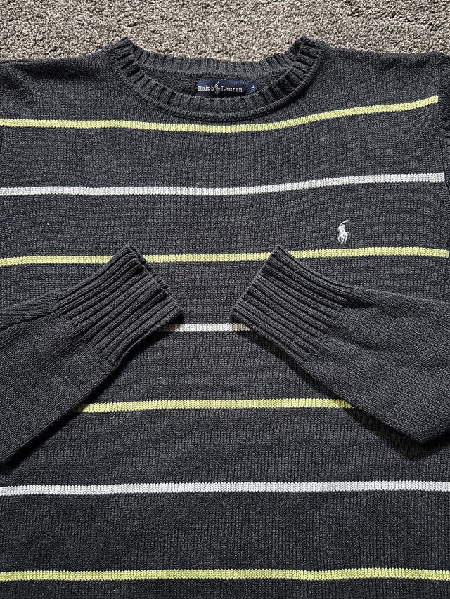 striped Ralph Lauren crewneck knit sweater size L - photo 3