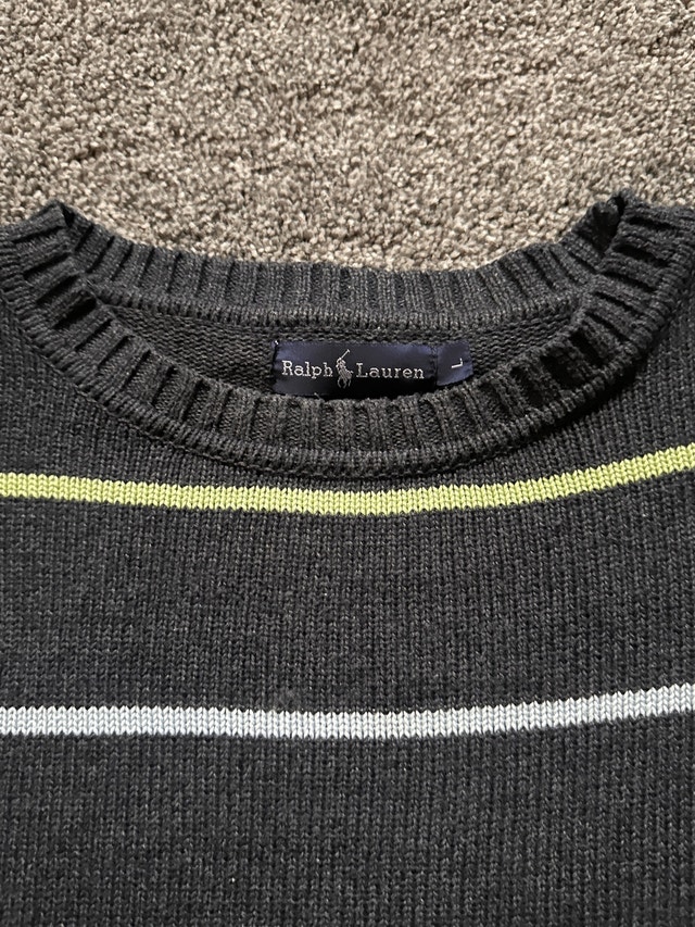 striped Ralph Lauren crewneck knit sweater size L - photo 4