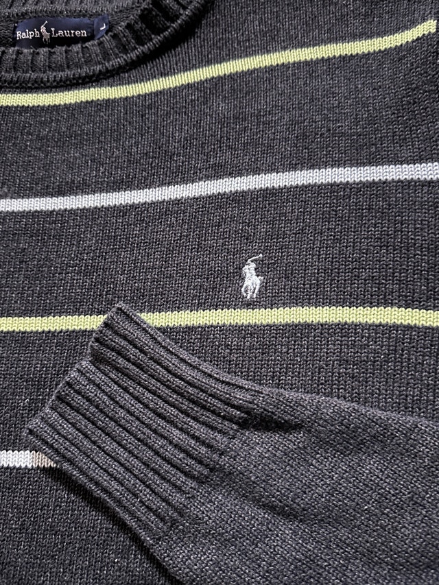striped Ralph Lauren crewneck knit sweater size L - photo 5