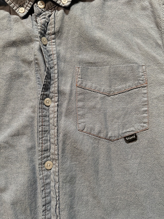 stussy embroidered crown Oxford button up shirt size M - photo 3