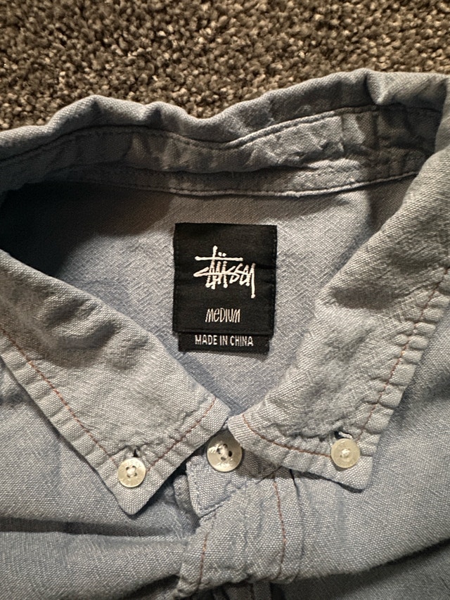 stussy embroidered crown Oxford button up shirt size M - photo 4
