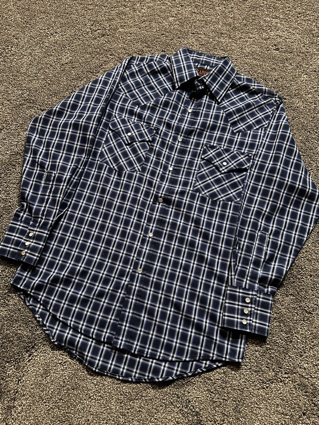 Plains Western Wear Plaid Pearl Snap Shirt Size S to M - photo 2