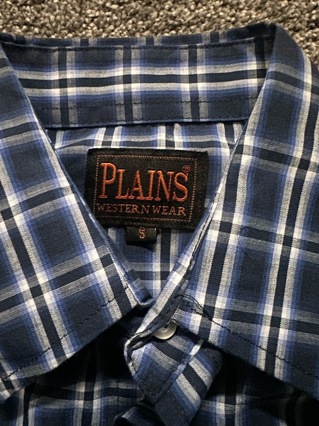 Plains Western Wear Plaid Pearl Snap Shirt Size S to M - photo 4