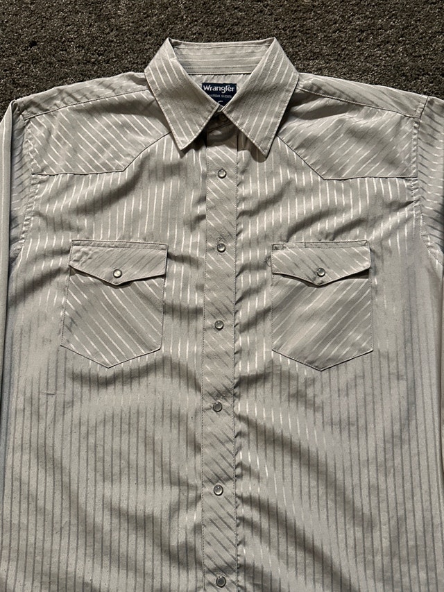 Wranglers Striped Pearl Snap Western Shirt Size L - photo 3