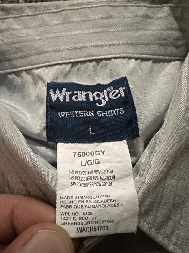 Wranglers Striped Pearl Snap Western Shirt Size L - photo 4