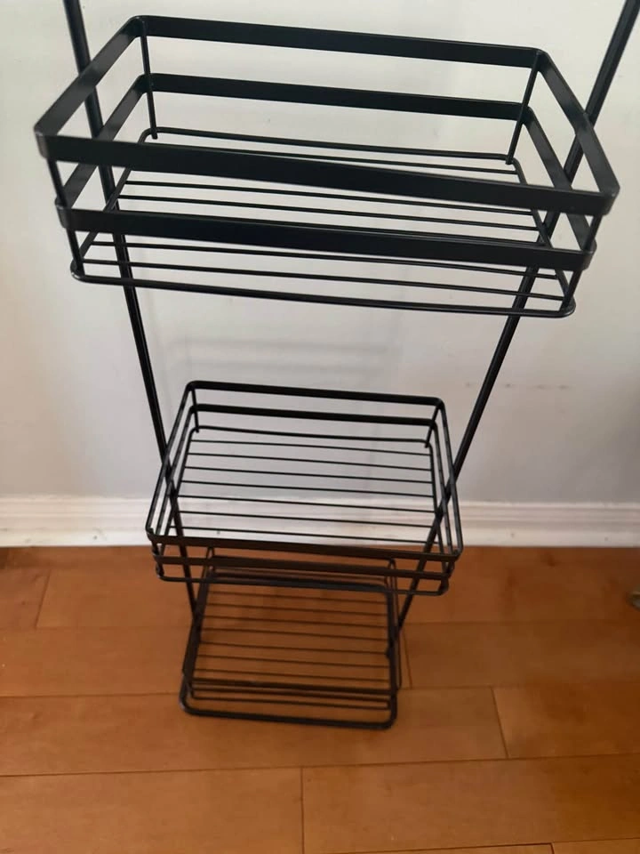 3-Tier Black Metal Wire Storage Rack - photo 2
