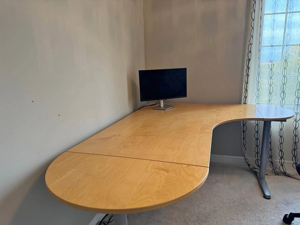 IKEA GALANT Large L-Shaped Corner Desk – Birch Finish