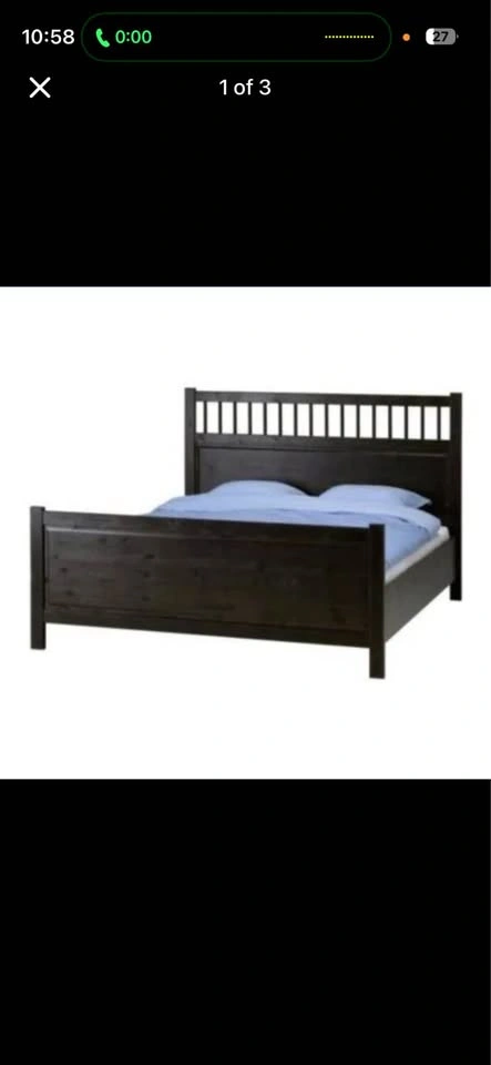 IKEA HEMNES Queen Bed Frame – Black | Discontinued Model - photo 2