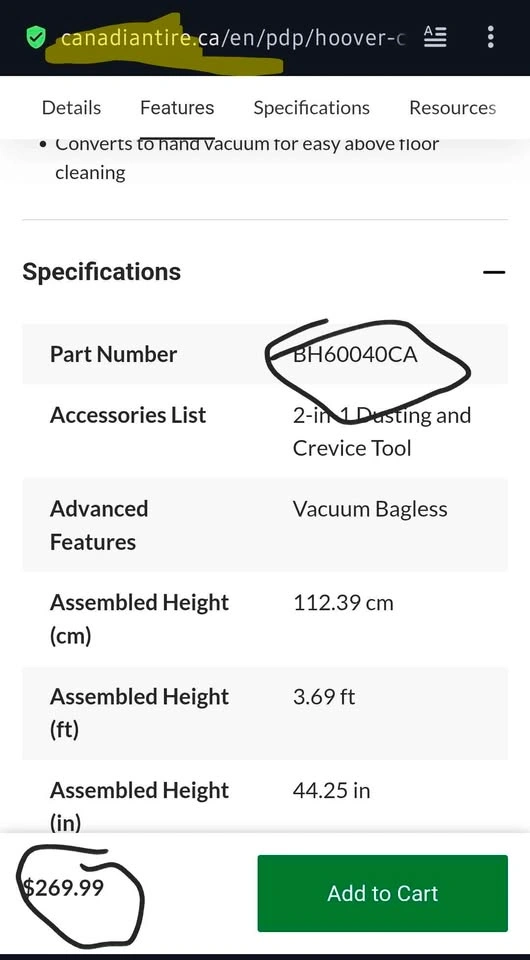 Hoover Cordless Stick Vacuum BH60040CA - photo 2