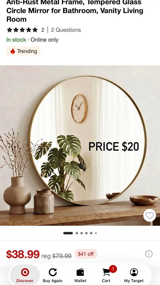 Gold mirror