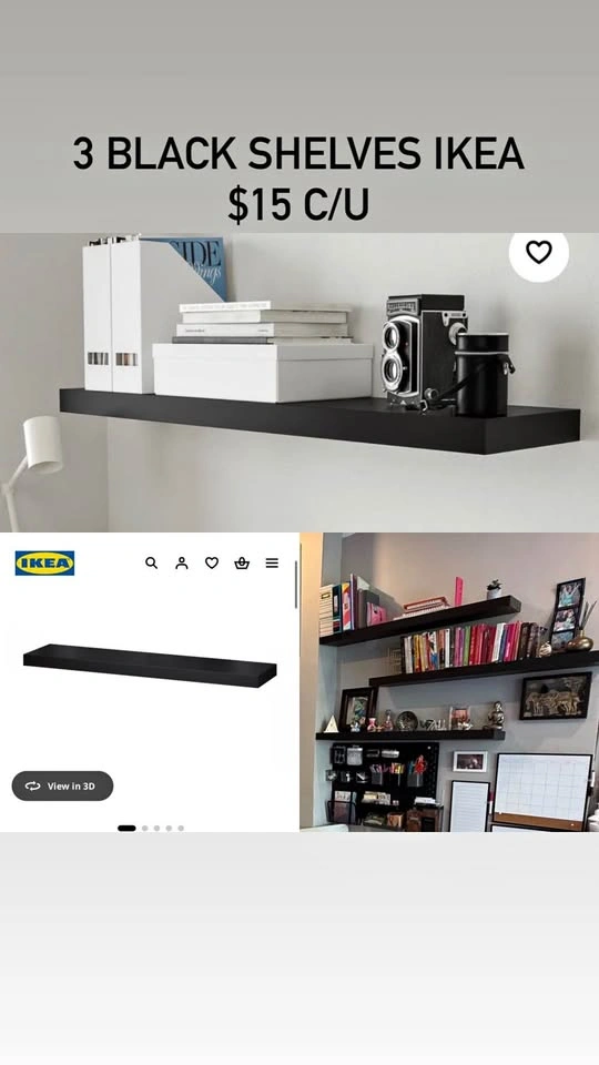 3 shelves