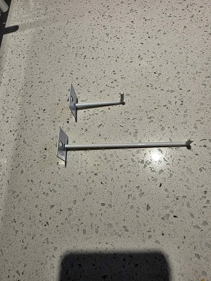 White Metal Pegboard Display Stand with Hooks