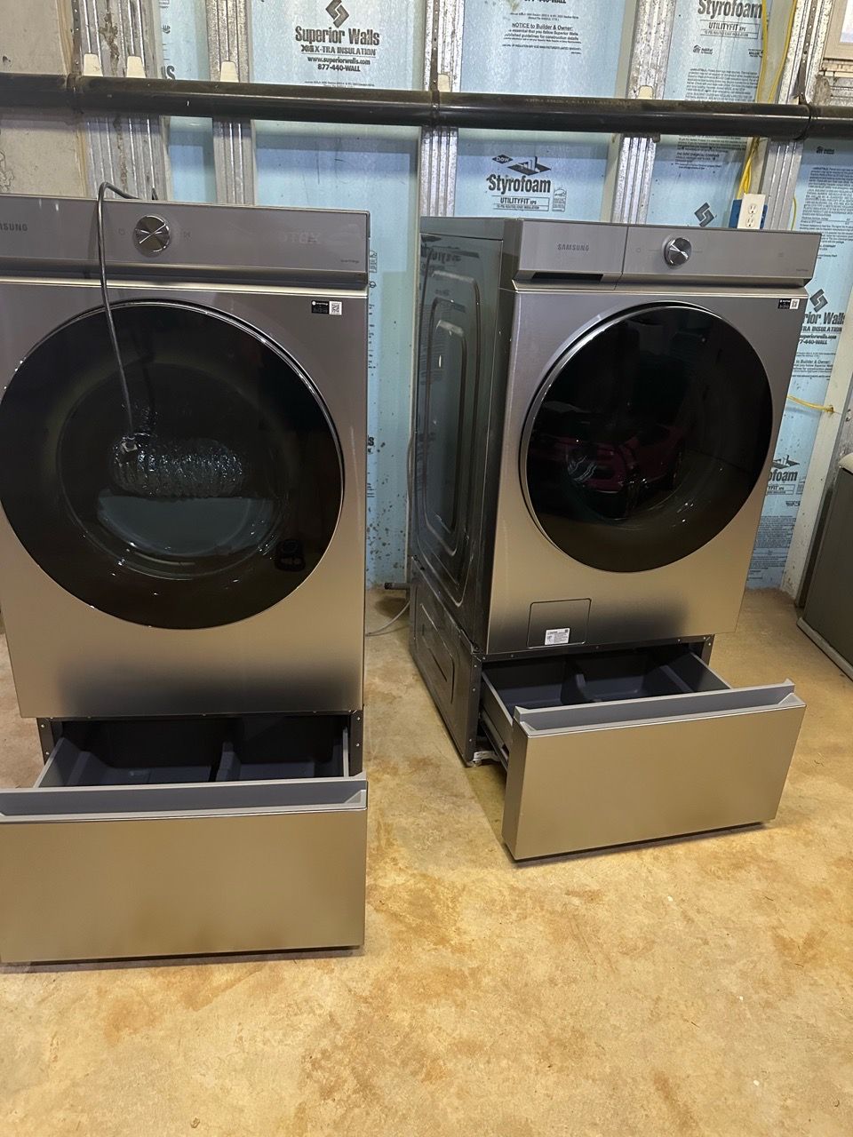 Samsung Bespoke Washer & Dryer Set with Pedestals & Warranty
