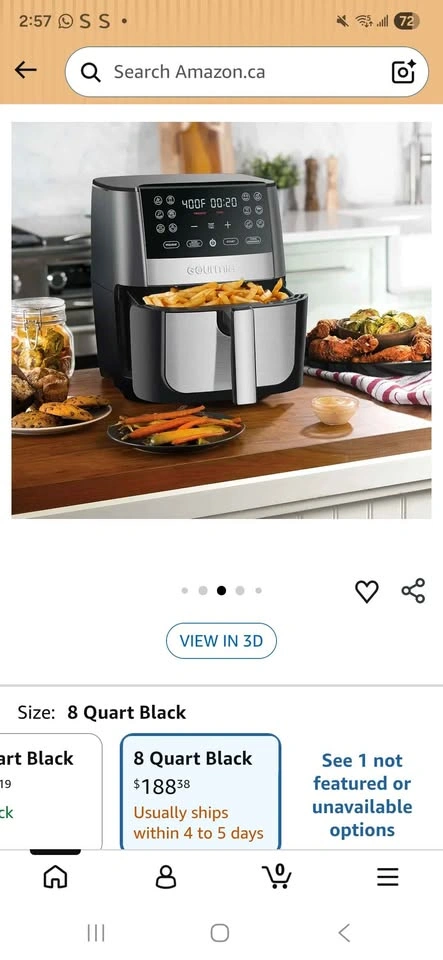 Gourmia 8-Quart Digital Air Fryer New - photo 3