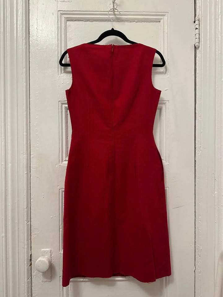 Vintage Elie Tahari Red Wool Sheath Dress. Women’s Size 2. - photo 2