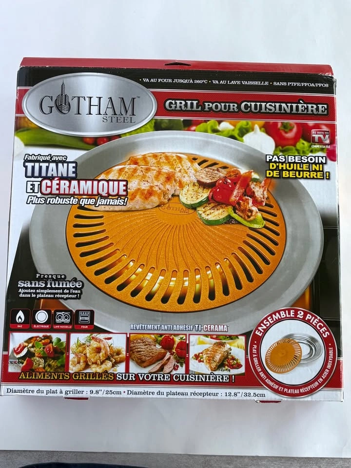 NEW Gotham Steel Stovetop Grill Smokeless Indoor Grill