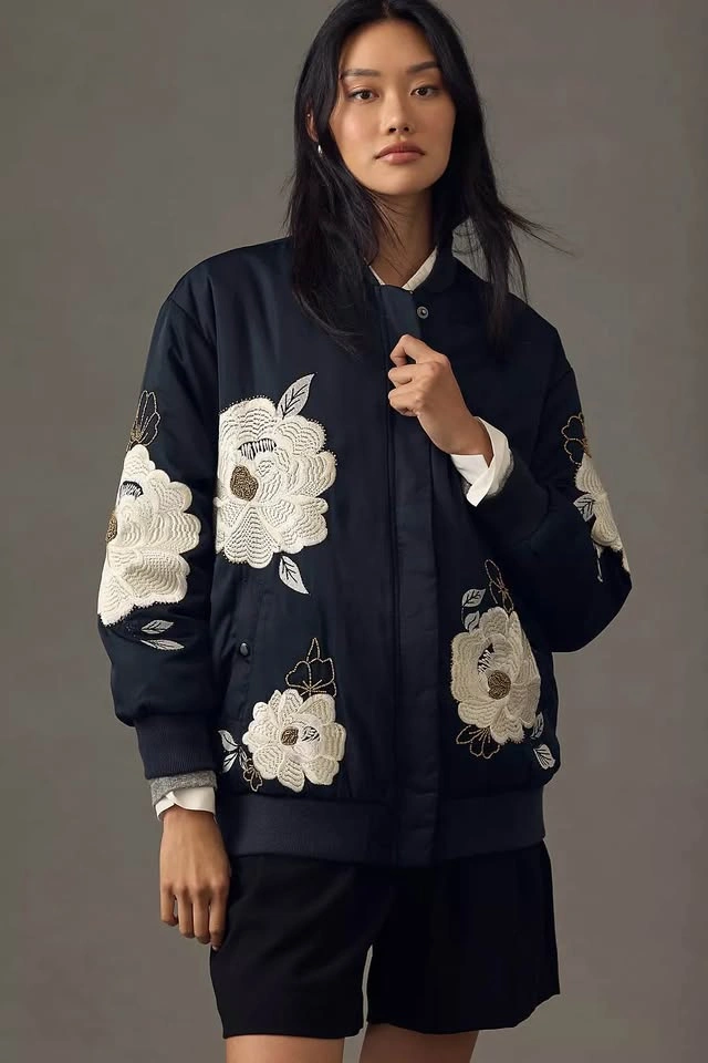 Maeve by Anthropology Embroidered Bomber Jacket - photo 2