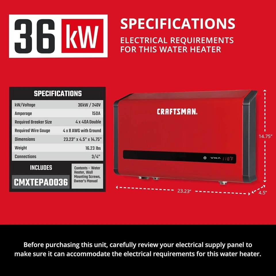 Tankless Water Heater Craftsman Brand New in Box 1/2 Price - photo 4