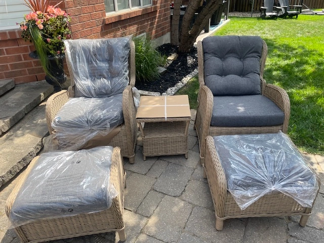 5 Piece Rattan Outdoor Conversation Set Save $1400 - photo 5