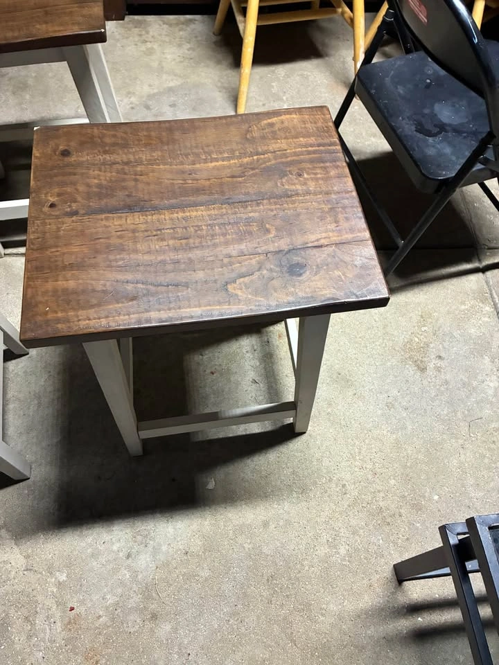 Two-tone wooden counter height bar stools - photo 2