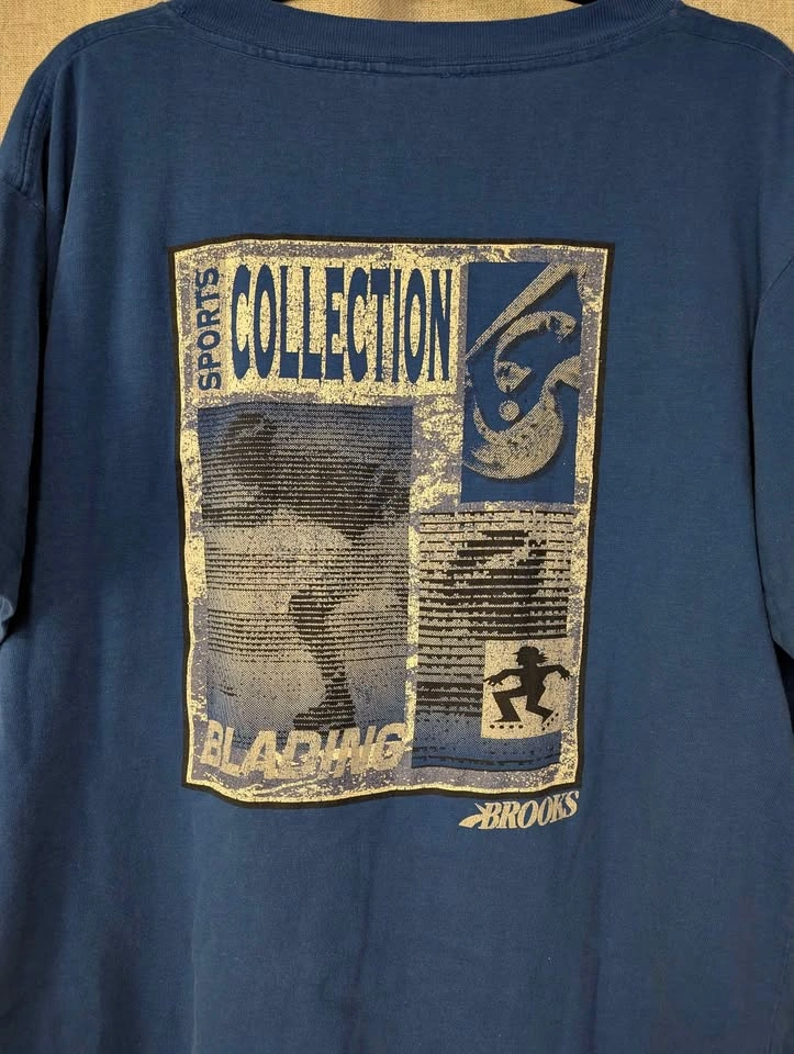 Vintage Brooks Athletic Single Stitch Blue Blading Tee - photo 2