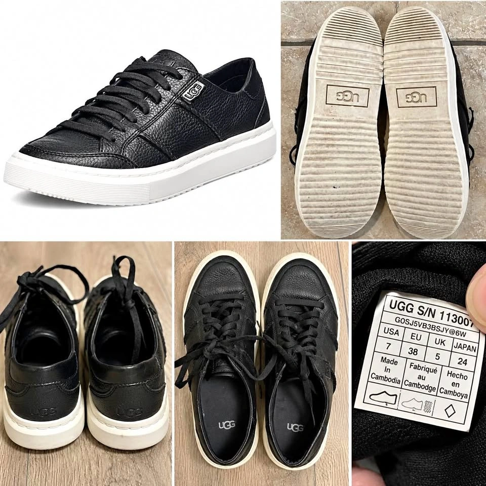UGG South Bay Sneaker Low Black Leather Size 7