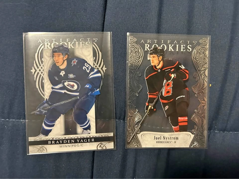 Upper Deck Artifacts Rookies Brayden Yager and Joel Nystrom
