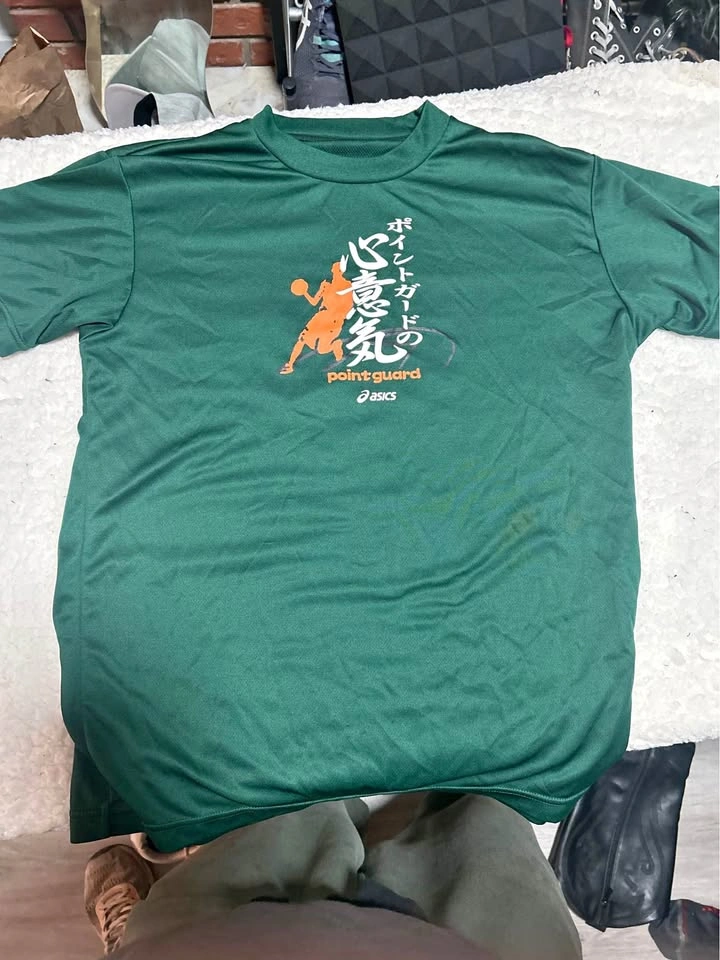Asics "Point Guard" Green Dry-Fit Basketball T-Shirt (Size M)