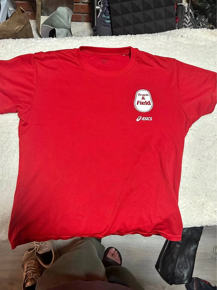Asics Track & Field Red Dry-Fit T-Shirt – Japanese Import (M)