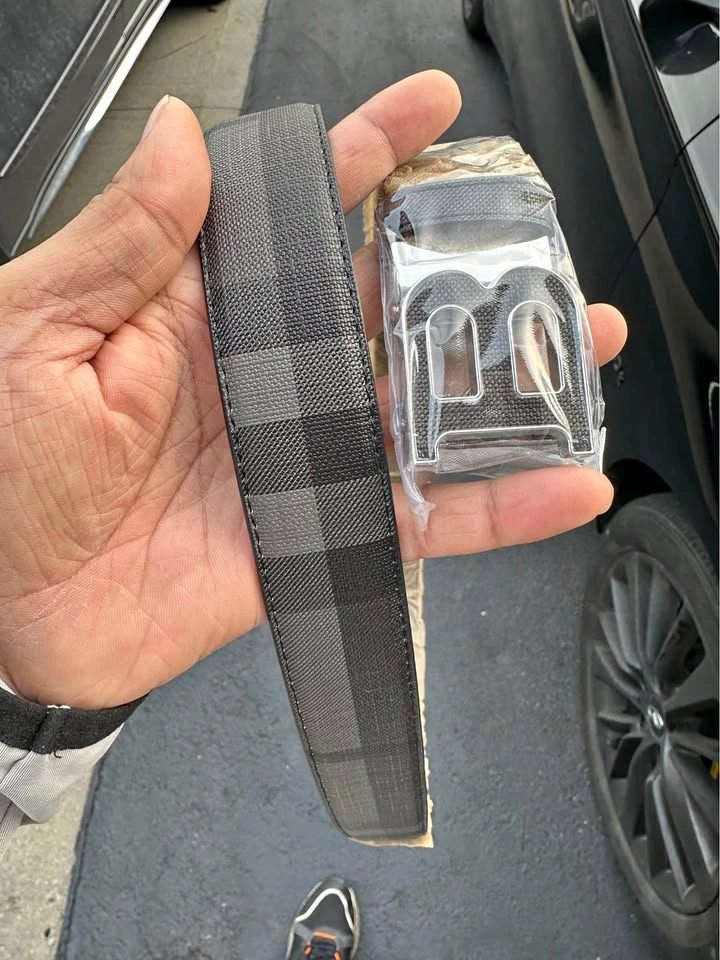 Leather Check Design with hook buckle