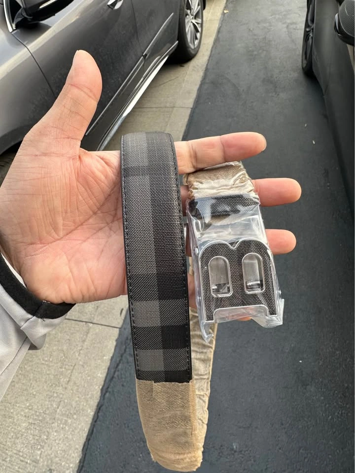 Leather Check Design with hook buckle - photo 3