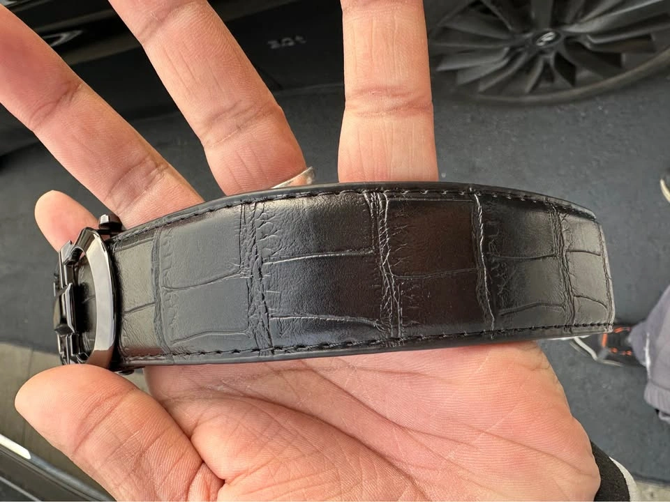 Leather Belt with Hook Buckle - photo 3