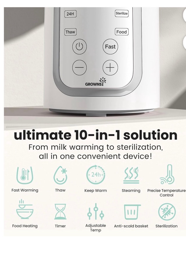 GROWNSY 10-in-1 Bottle Warmer
